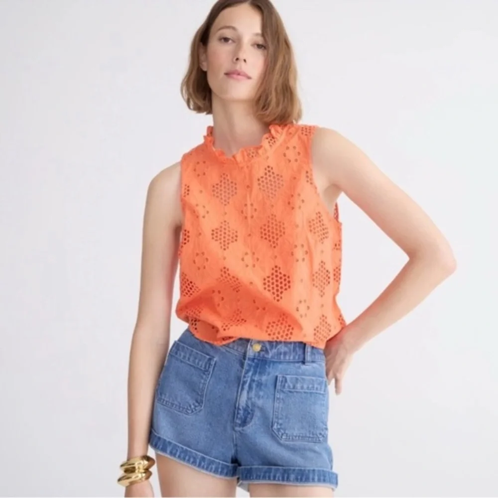 J.Crew Fleur top in Eyelet Orange🍊